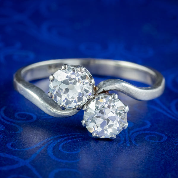 Antique Art Deco Toi Et Moi Diamond Twist Ring Of Diamond