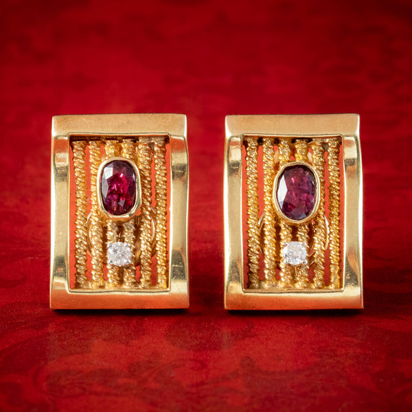 Mens ruby sales stud earrings