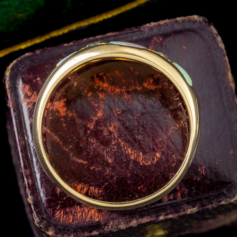 Antique Victorian Opal Diamond Ring Dated 1886