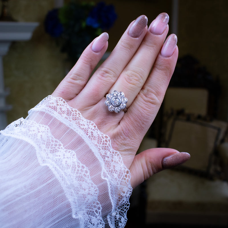 Edwardian Style Diamond Cluster Ring 2.36ct Total