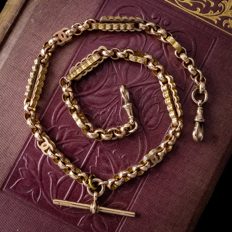 Antique Victorian Albert Chain Necklace 16.8 Inch