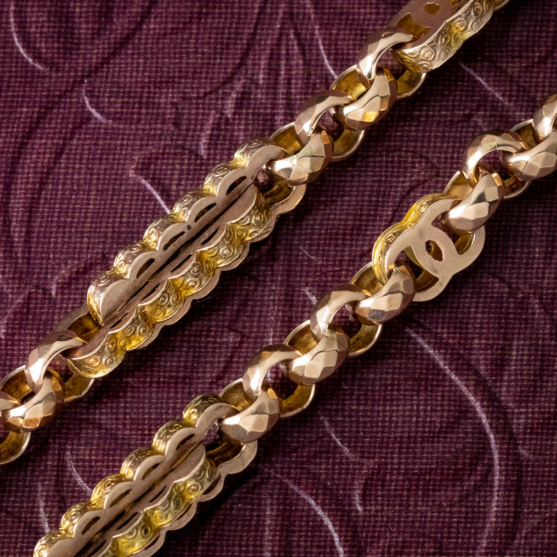Antique Victorian Albert Chain Necklace 16.8 Inch