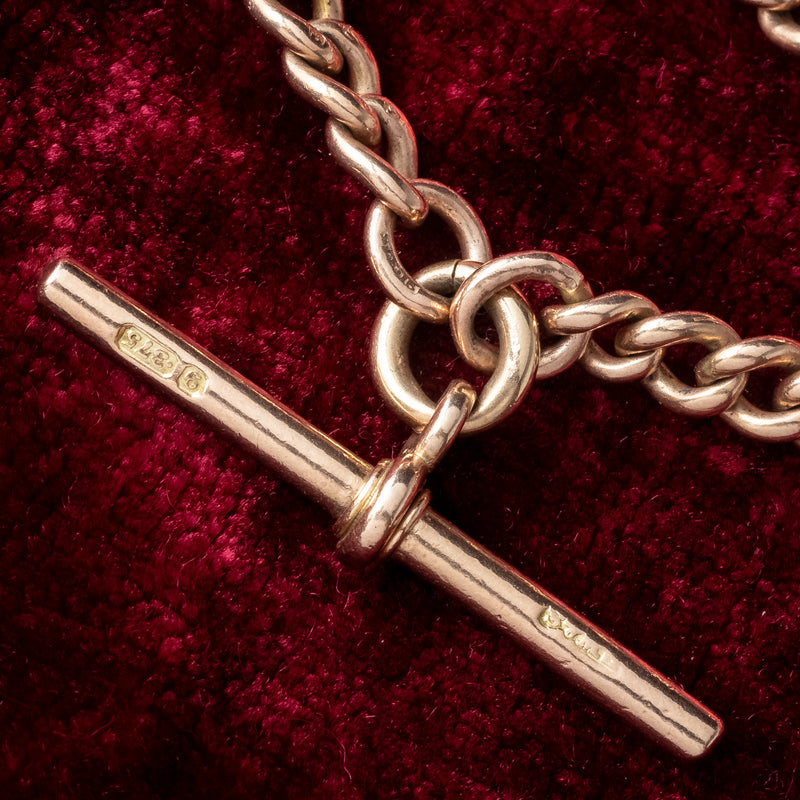 Antique Art Deco Albert Chain 9ct Gold Dated 1920