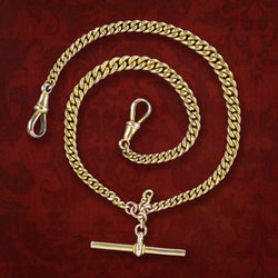 Antique Edwardian Albert Chain 9ct Gold