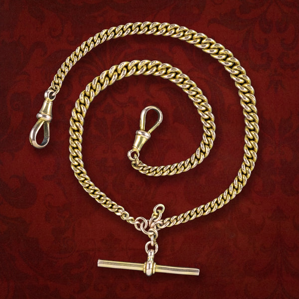 Antique Edwardian Albert Chain 9ct Gold