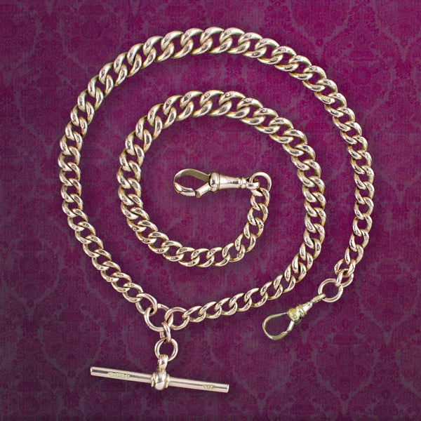 Antique Edwardian Albert Curb Chain 9ct Gold