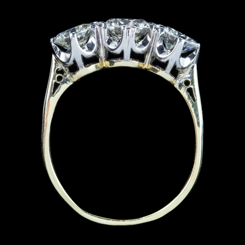 Antique Edwardian Diamond Trilogy Ring 1.8ct Total