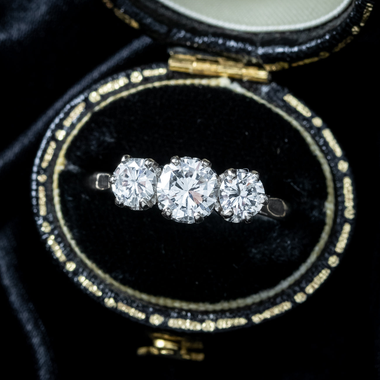 Antique Edwardian Diamond Trilogy Ring 2ct Total – Antique Jewellery Online