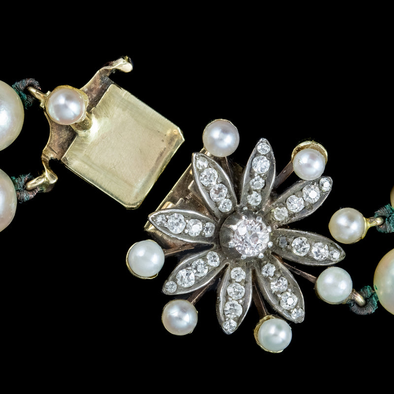 Double strand pearl deals necklace with brooch
