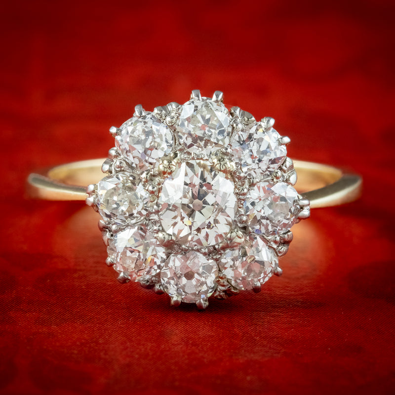 Edwardian Diamond Engagement Ring No Heat Blue Sapphire Diamond - Ruby Lane