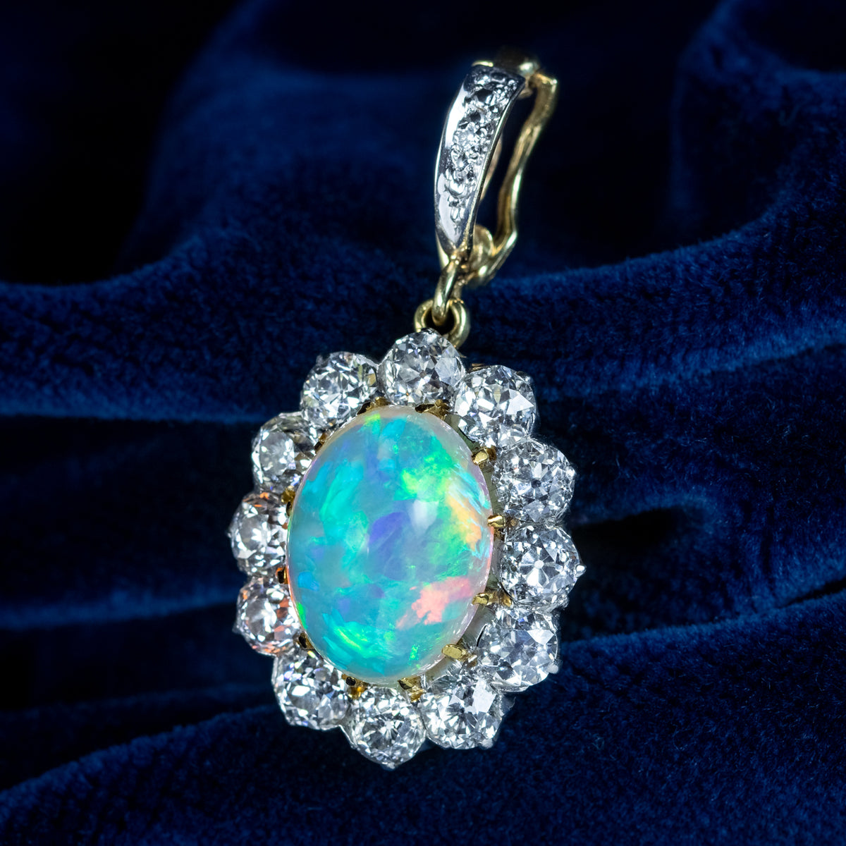 Opal and diamond pendant hotsell