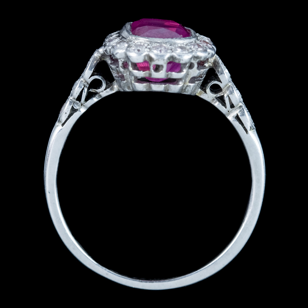Antique Edwardian Ruby Diamond Cluster Ring 1ct Ruby – Antique ...