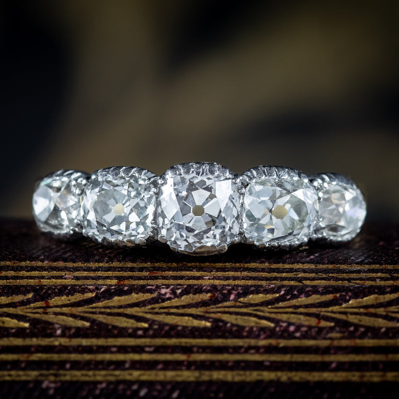 Antique Georgian Diamond Five Stone Ring 2.5ct Total