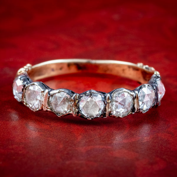 Antique Georgian Diamond Half Eternity Ring 1.4ct Total 