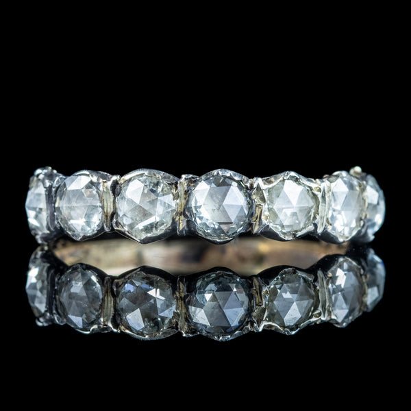 Antique Georgian Diamond Half Eternity Ring 1.4ct Total 