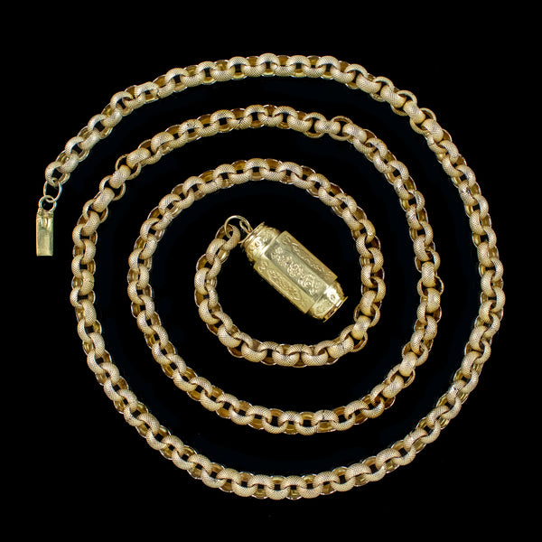 Antique Georgian Guard Chain Pinchbeck 18ct Gold 