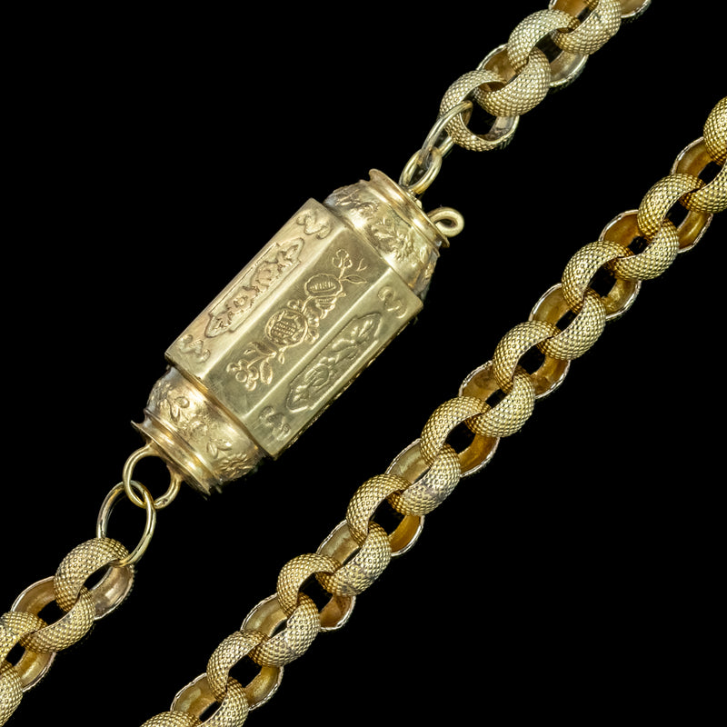 Antique Georgian Guard Chain Pinchbeck 18ct Gold 