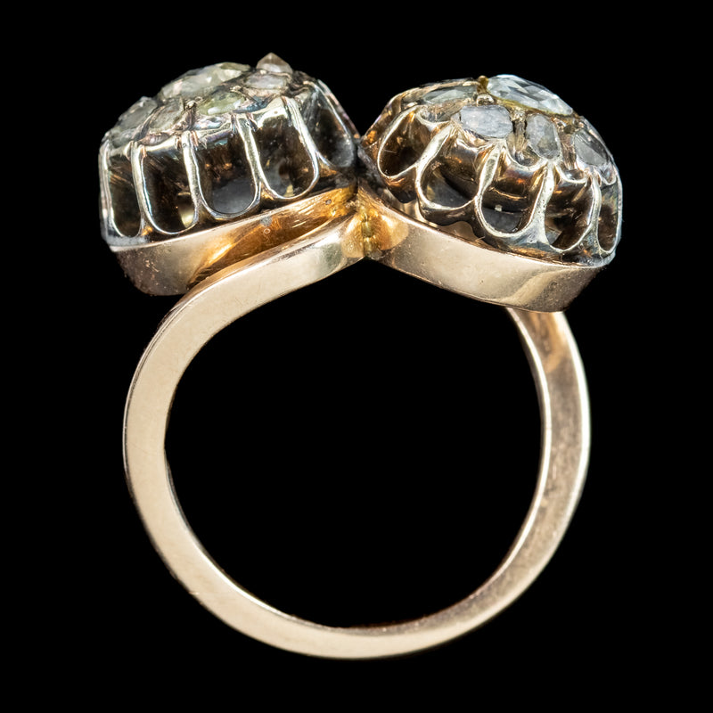 Antique Georgian Rose Cut Diamond Twist Ring 1ct Diamond 