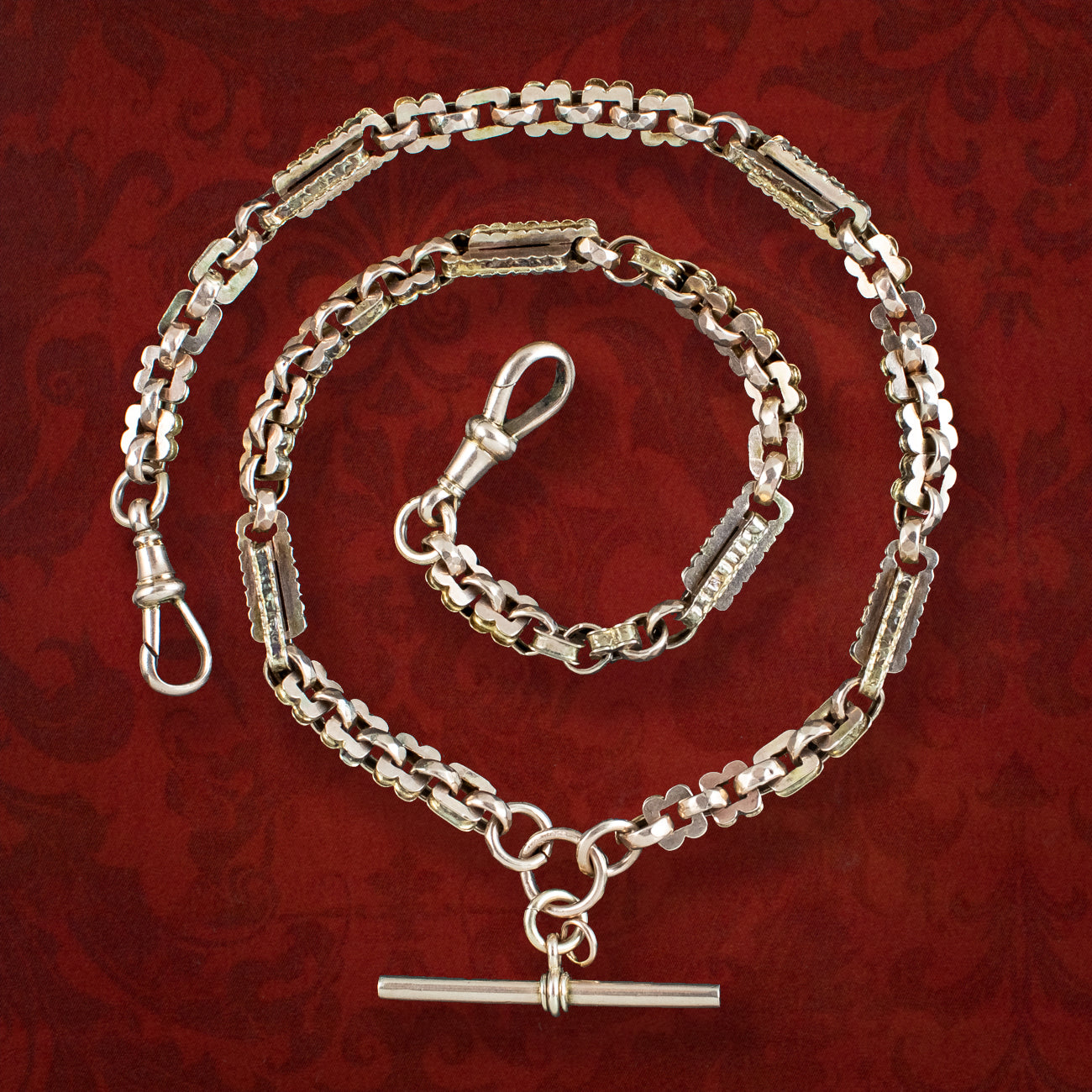 Antique Victorian Albert Chain 9ct Gold With T Bar – Antique Jewellery ...