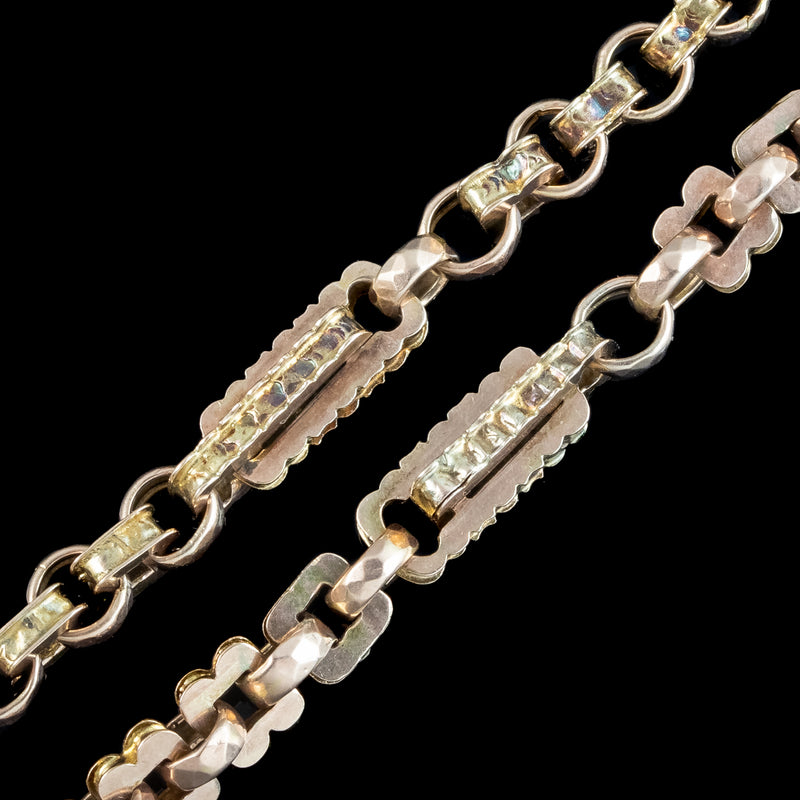 Antique Victorian Albert Chain 9ct Gold With T Bar