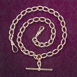 Antique Victorian Albert Chain 9ct Gold