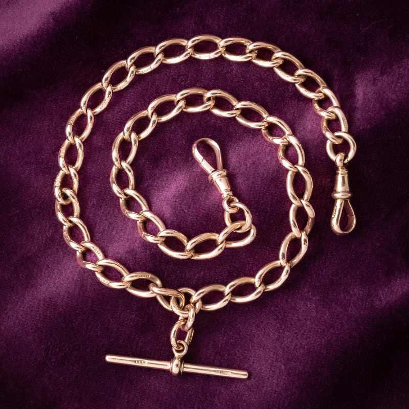 Antique Victorian Albert Chain 9ct Gold