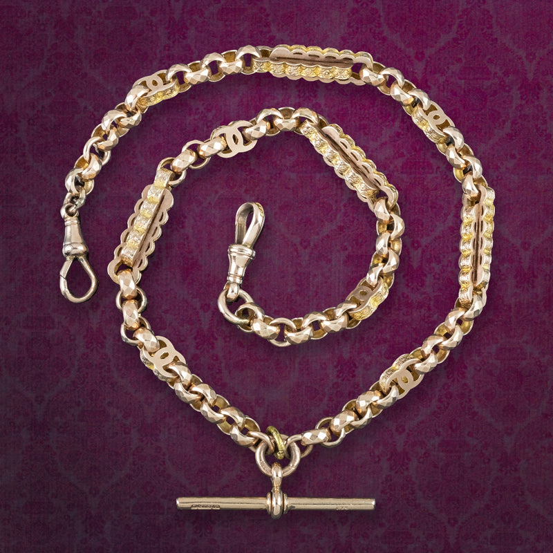 Antique Victorian Albert Chain Necklace 16.8 Inch