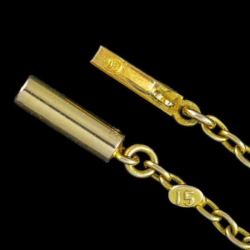 Antique Victorian Amethyst Pearl Necklace 15ct Gold With Box