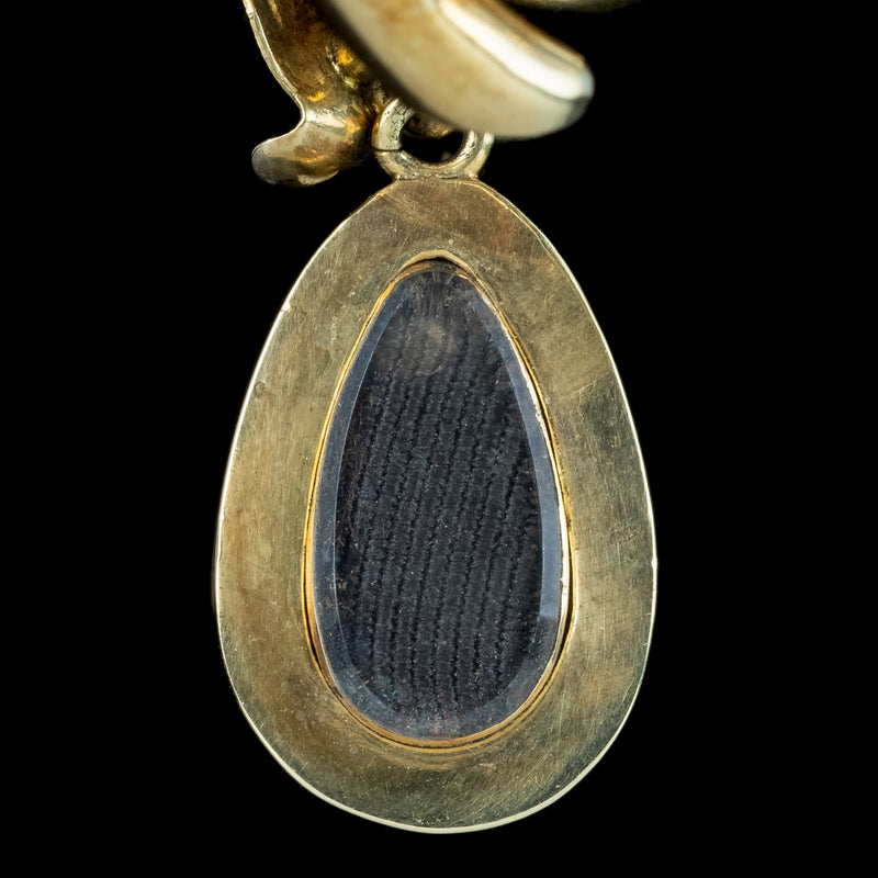 Antique Victorian Bangle 18ct Gold With Garnet Locket Dropper