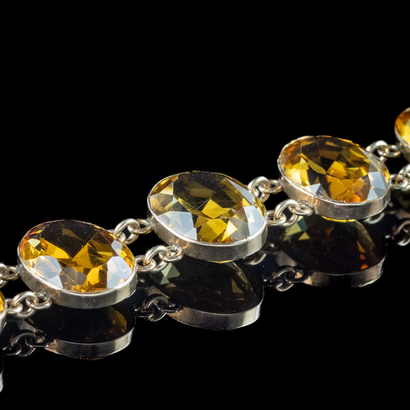 Antique Victorian Citrine Bracelet 15ct Gold 
