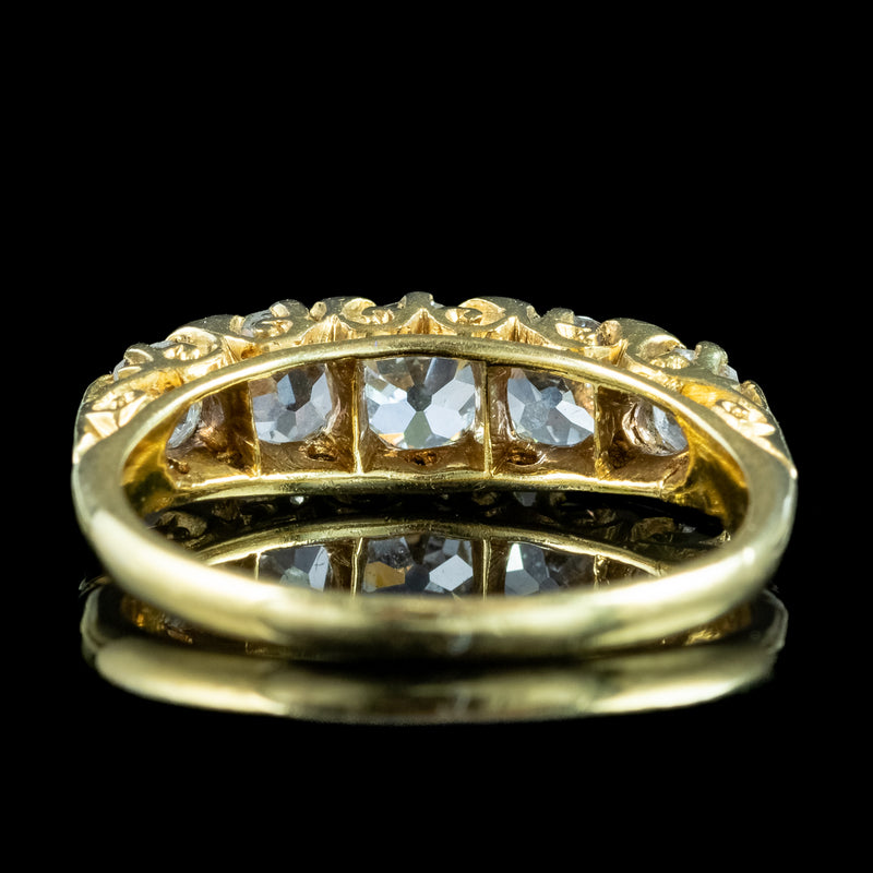 Antique Victorian Diamond Five Stone Ring 1ct Total