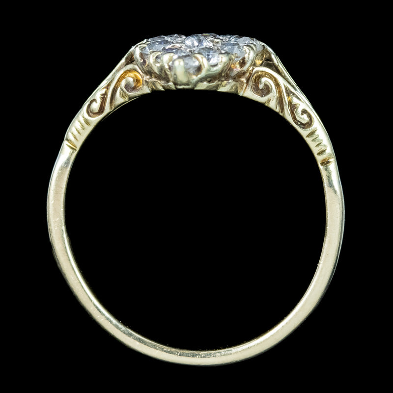 Antique Victorian Diamond Navette Cluster Ring 1.5ct Total