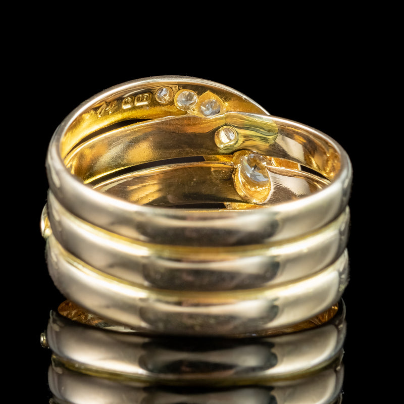 Antique Victorian Diamond Snake Ring Dated 1886