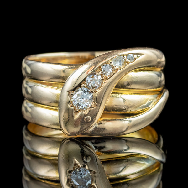 Antique Victorian Diamond Snake Ring Dated 1886