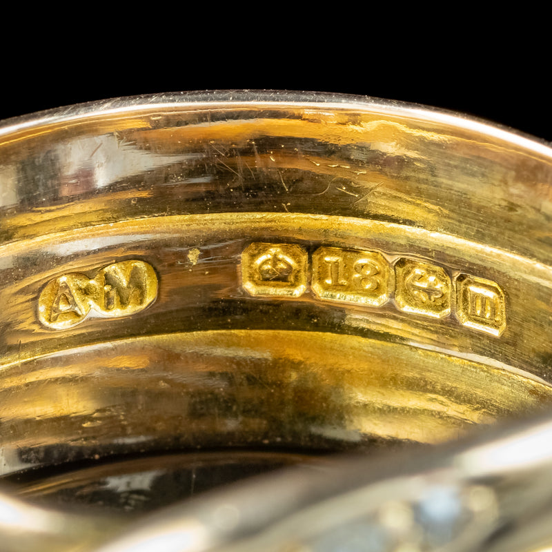 Antique Victorian Diamond Snake Ring Dated 1886