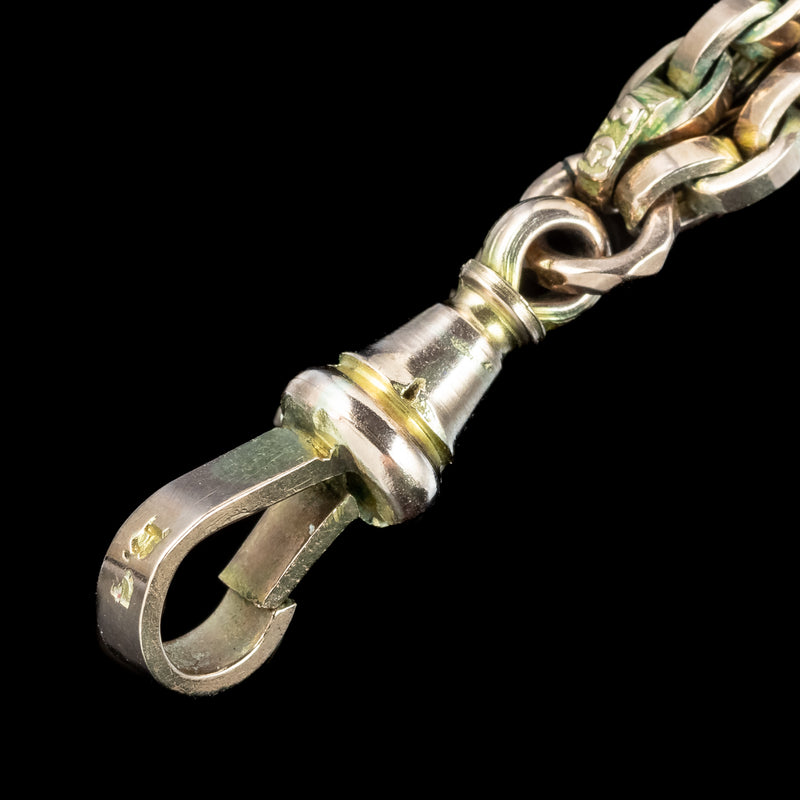 Antique Victorian Guard Chain 9ct Gold 62 Inch
