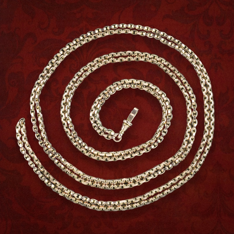 Antique Victorian Guard Chain 9ct Gold 62 Inch