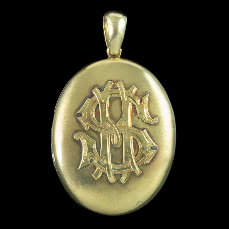 Antique Victorian Mourning Pearl Diamond Star Locket 15ct Gold