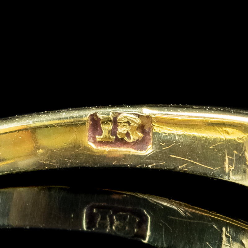 Antique Victorian Natural Opal Diamond Five Stone Ring