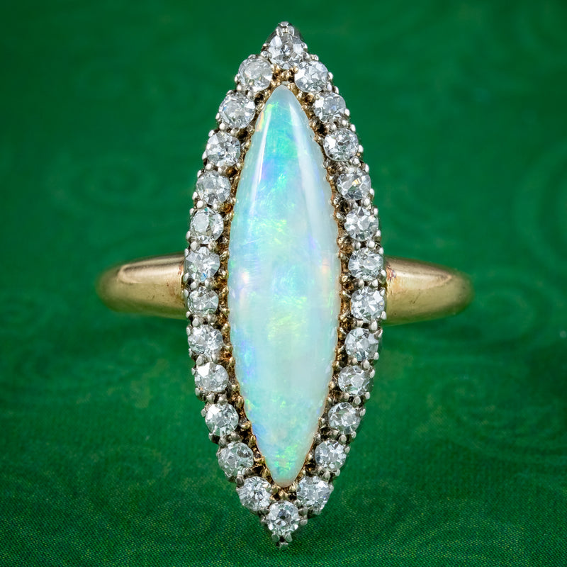 ANTIQUE VICTORIAN OPAL DIAMOND RING 18CT GOLD CIRCA 1880 – Antique Jewellery  Online