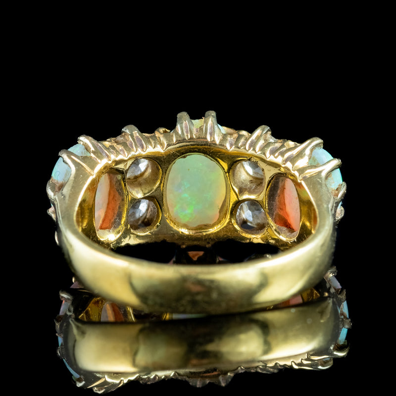 Antique Victorian Opal Diamond Ring 2.5ct Of Opal