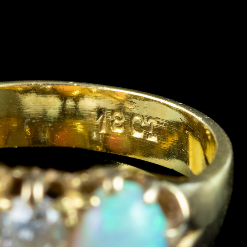 Antique Victorian Opal Diamond Ring 2.5ct Of Opal