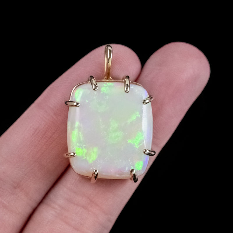 Antique Victorian Opal Pendant 18ct Gold 20.6ct Opal