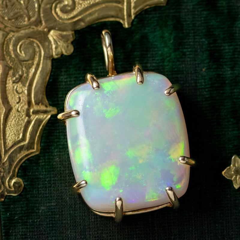 Antique Victorian Opal Pendant 18ct Gold 20.6ct Opal