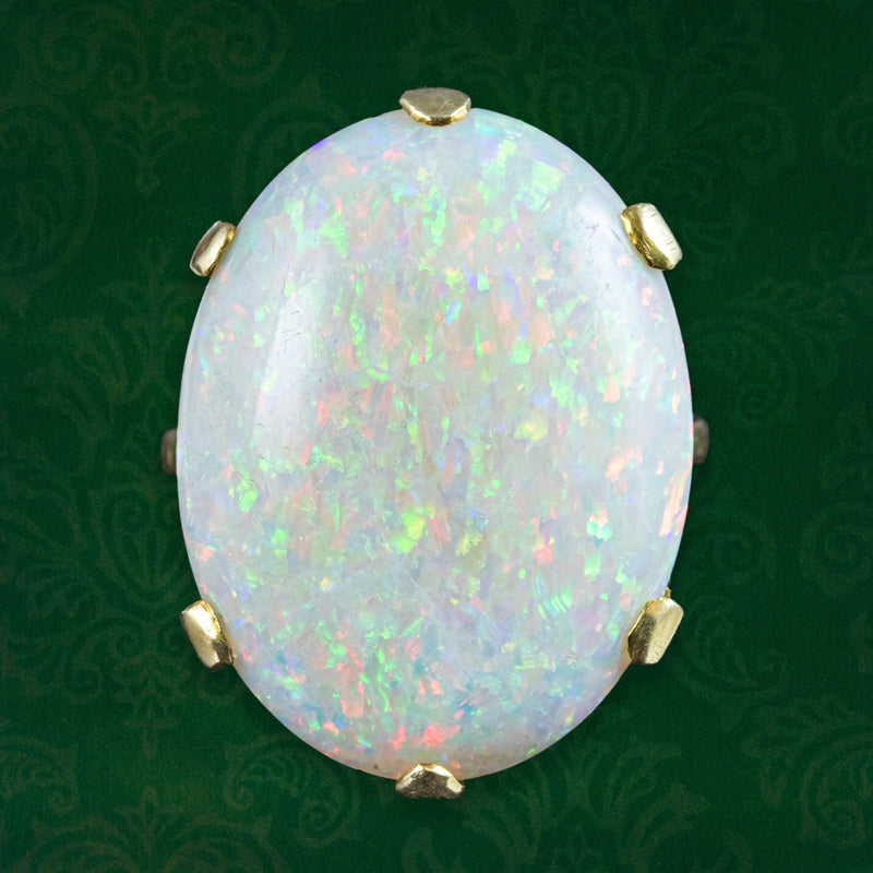 Antique Victorian Opal Statement Ring 15ct Natural Opal