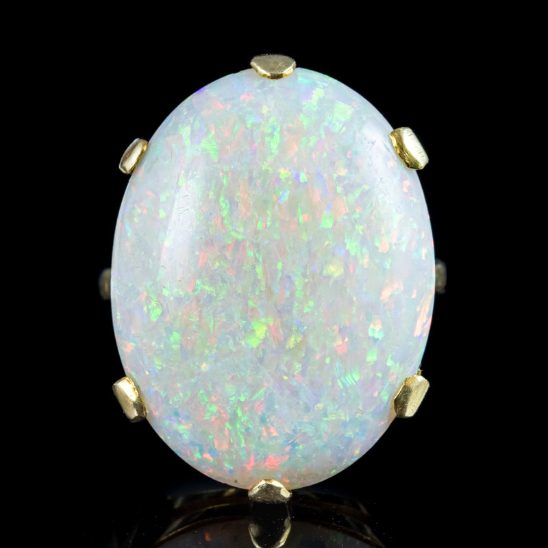 Antique Victorian Opal Statement Ring 15ct Natural Opal