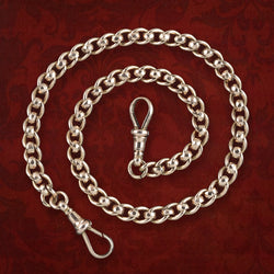 Antique Victorian Rollerball Albert Chain 9ct Gold 