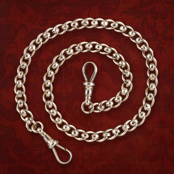 Antique Victorian Rollerball Albert Chain 9ct Gold 