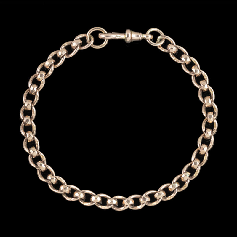 Antique Victorian Rollerball Albert Chain Bracelet 9ct Gold