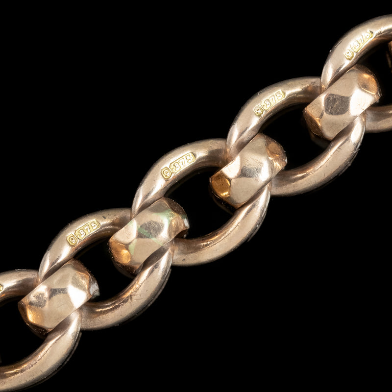 Antique Victorian Rollerball Albert Chain Bracelet 9ct Gold